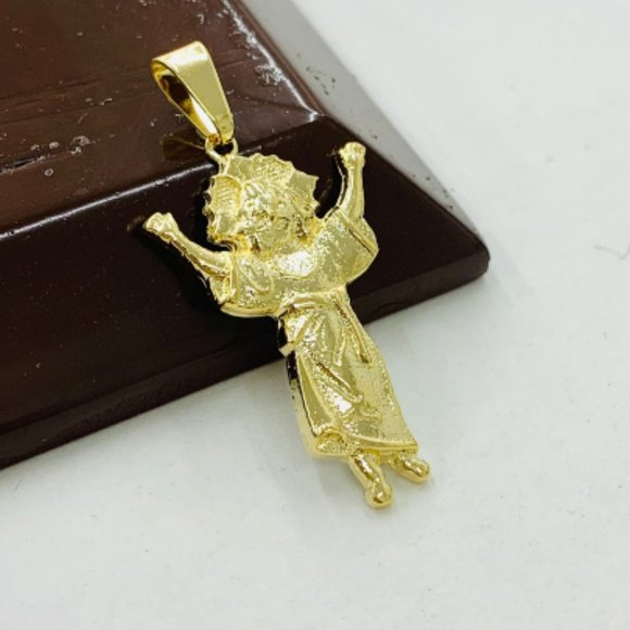 Womens Divino Nino Necklace with Mariner Chain 20" in Gold Fillled Cadena de Oro - Picture 7 of 10